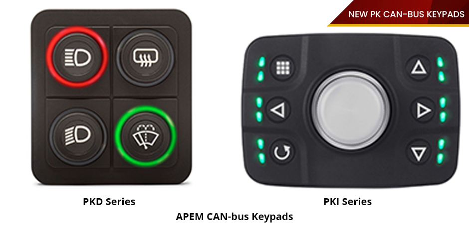 APEM CAN-bus Keypads: PKD Series and PKI Series