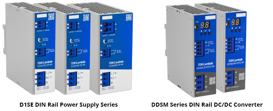 D1SE DIN Rail Power Supply Series and DDSM Series DIN Rail DC-DC Converter
