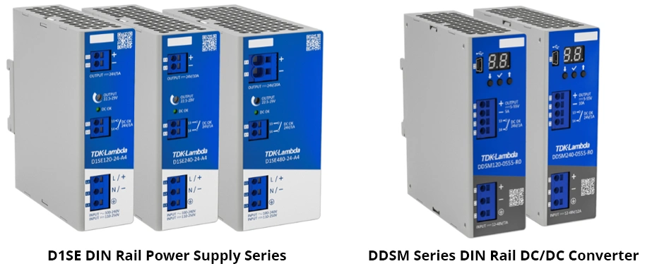 D1SE DIN Rail Power Supply Series and DDSM Series DIN Rail DC-DC Converter