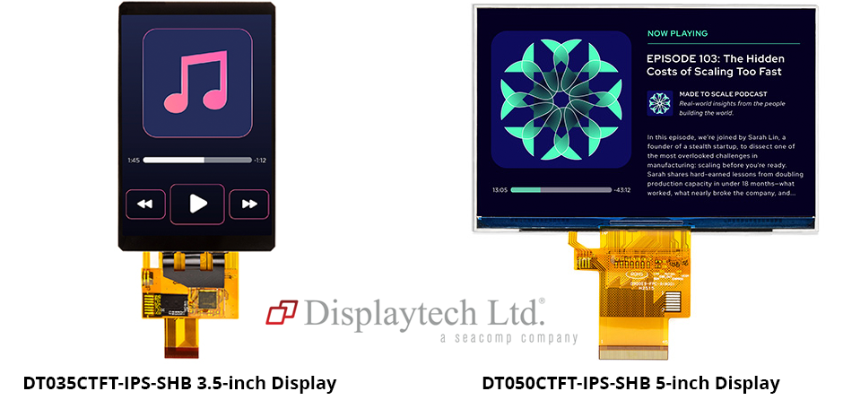 DT035CTFT 3.5-inch and DT050CTFT 5-inch Displays