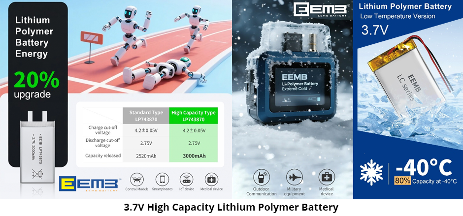 3.7V High Capacity Lithium Polymer Battery